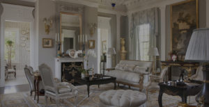 White and gold living room interior design