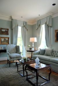 Living room with monochromatic color scheme interior design