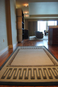 Mid-century design rug at Four Seasons in Austin