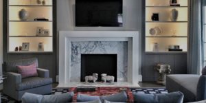 Redesigned fireplace in living room