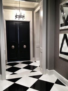Black and white tile floor