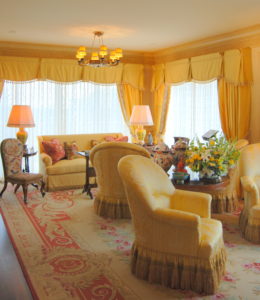 Yellow living room interior design