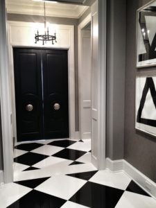 Black and white entryway design