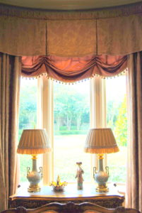 Interior design near a bright open window