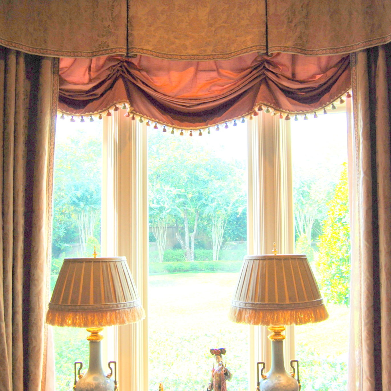 Interior design near a bright open window