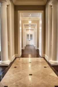 Luxurious entryway with roman-inspired columns