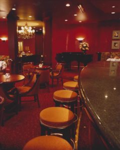 Bar and dining interior design at Tony's