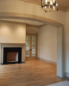 Newly remodeled living room with fireplace