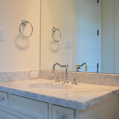 Newly remodeled marble bathroom sink