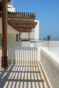 Patio design of a beach house retreat